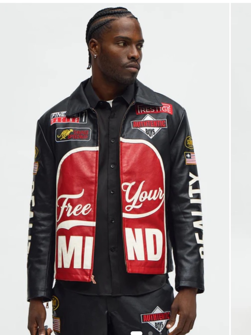 Fashion Nova Men’s Free Your Mind Racing Jacket